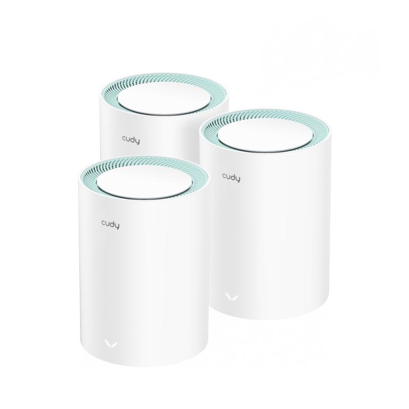 Sistem Mesh dual band wireless Gigabit Cudy ROUT-WLESS-M1300/2-CDY, 2.4/5 GHz, 867 Mbps, 120 m, 3 dispozitive