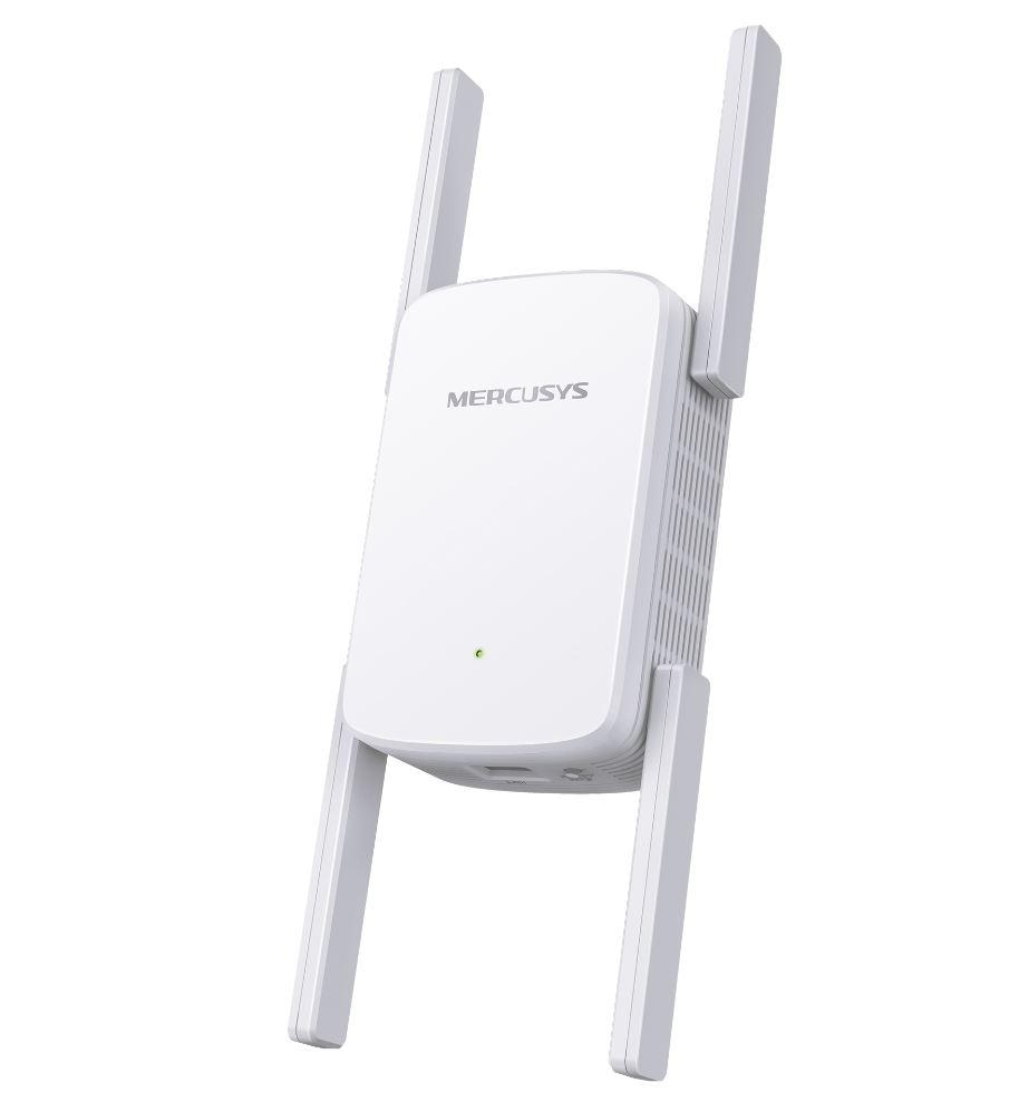 Wi-Fi Range Extender Mercusys AC1900 ME50G; Dual-Band, Standarde Wireless: IEEE 802.11a/n/ac 5 GHz, IEEE 802.11b/g/n 2.4 GHz, Viteza wireless: 600 Mbps at 2.4GHz, 1300 Mbps at 5GHz, Interfata: 1 x Gigabit Ethernet Port, 4 x Andene externe, Consum: 12W, Dimensiuni: 84.7×76.3× 112 mm.