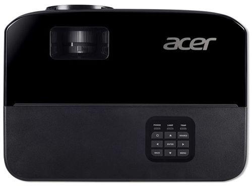 Proiector ACER X1123HP, DLP, 3D Ready, SVGA 800x600, up to WUXGA 1920x 1200, 4000 lumeni, 20000:1, 4:3 nativ, 16:9 compatibil, dimensiune maxima imagine 300", distanta maxima de proiectie 12 m, boxa 3W, lampa 5000 ore/ 15000 ore, D-sub, composite/ RCA, HDMI, PC audio, USB mini B, RS232, cablu VGA