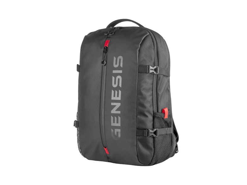 GENESIS Pallad 410. Backpack type: Rucksack, Product main colour: Black, Style: Urban. Width: 120 mm, Depth: 320 mm, Height: 440 mm. Package width: 360 mm, Package depth: 470 mm, Package height: 120 mm. Material: Polyester. Products per pallet: 120 pc(s), Master (outer) case width: 350 mm, Master