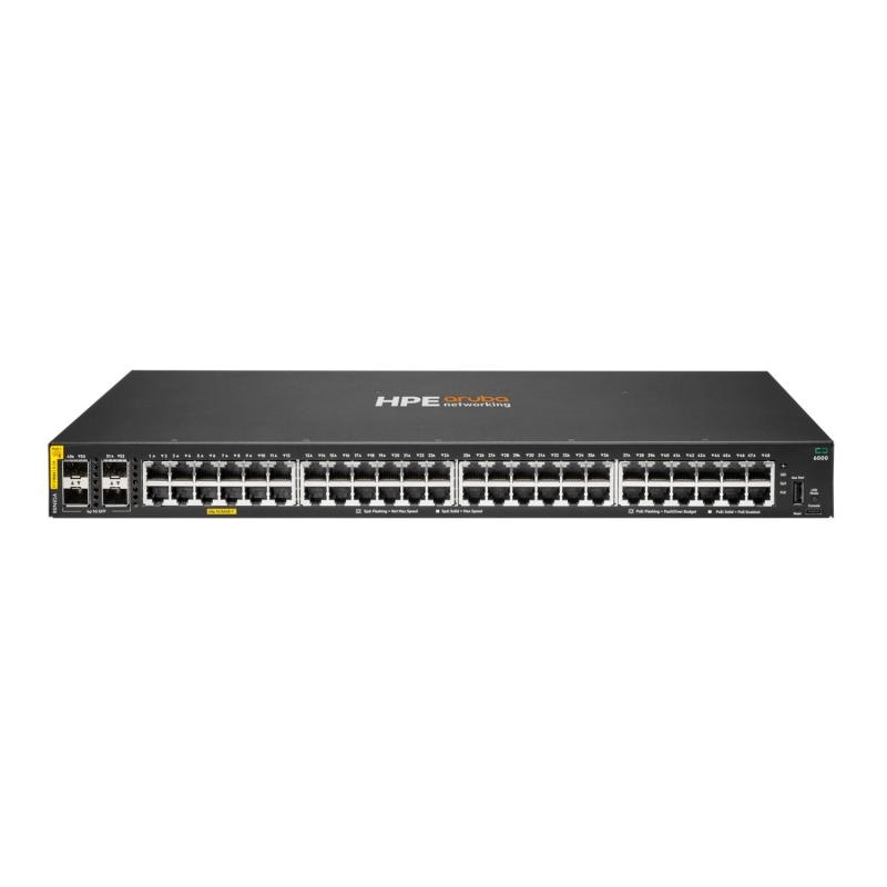HPE Aruba Networking CX 6000 48G Class4 PoE 4SFP 370W Switch