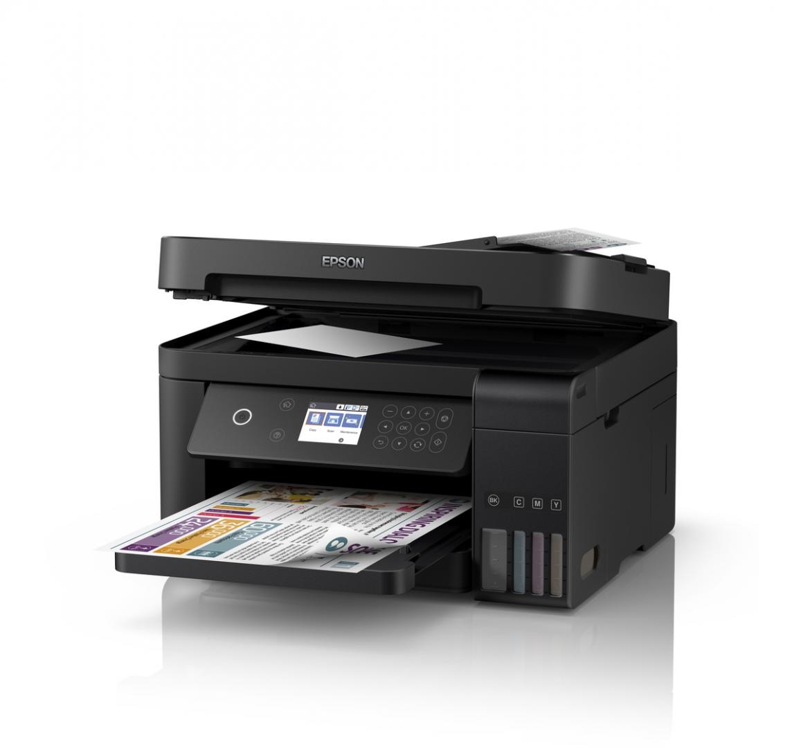 Multifunctional inkjet color CISS Epson L15160, dimensiune A3 (Printare, Copiere, Scanare, Fax), duplex, viteza 32ppm alb-negru, 32ppm color, rezolutie 4800x1200 dpi, alimentare hartie 2 sertare x 250 coli, scanner CIS rezolutie 2400x1200 dpi, ADF 50 coli, fax memorie 550 pagini, trimitere fax de la