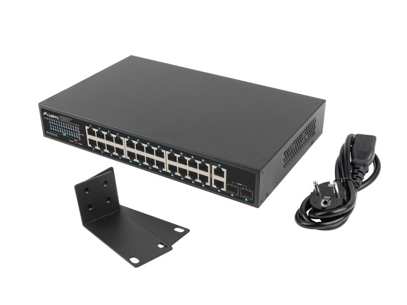Switch 24x 1 Gb PoE+ / 2x Gb / 2x SFP, rack 19", Gigabit Ethernet, 360W