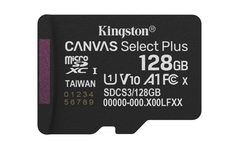 Card de Memorie MicroSDXC Kingston128GBCanvas Select PlusFara Adaptor