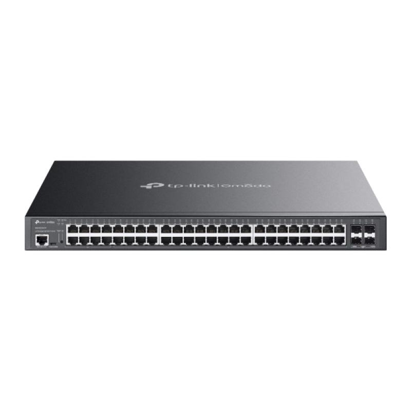 Omada 48-Port Gigabit and 4-Port 10GE SFP+ L2+ Managed Switch with 40- Port PoE+ & 8-Port PoE++ PORT: 40× Gigabit PoE+ Ports, 8×Gigabit PoE++ Ports (max 90W/port), 4× 10G SFP+ Slots, RJ45/Micro-USB Console Port SPEC: 802.3bt/at/af, 750 W PoE Power, 1U 19-inch Rack-mountable Steel Case FEATURE
