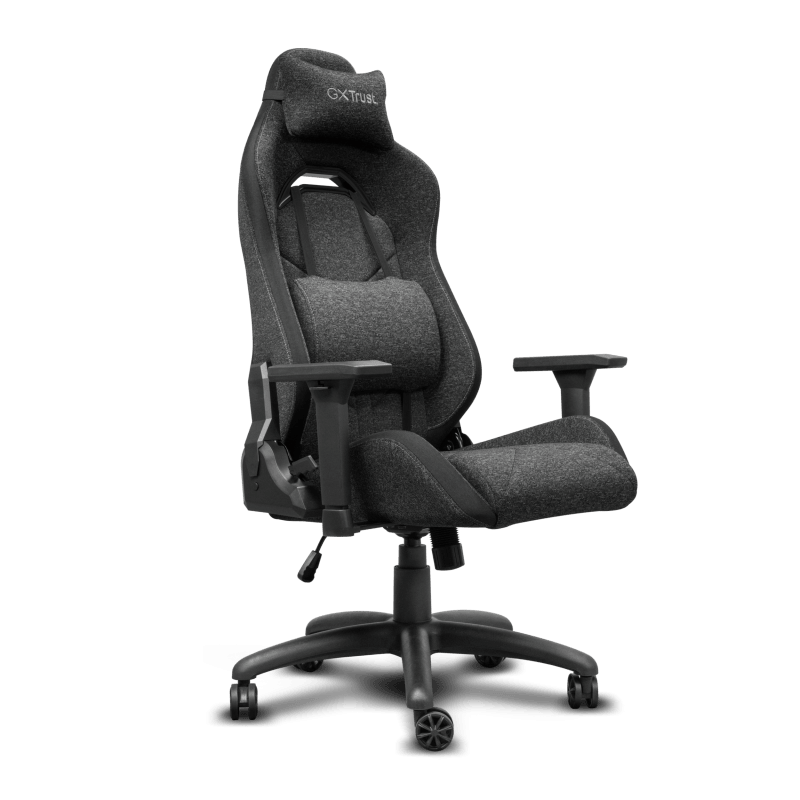 Scaun gaming Trust GXT 723 Ruya Comfortable, 5 roti, ridicare pe gaz clasa 4, adjustabil pe inaltime, material elastic fabric, greutate maxima suportata 150 kg, negru