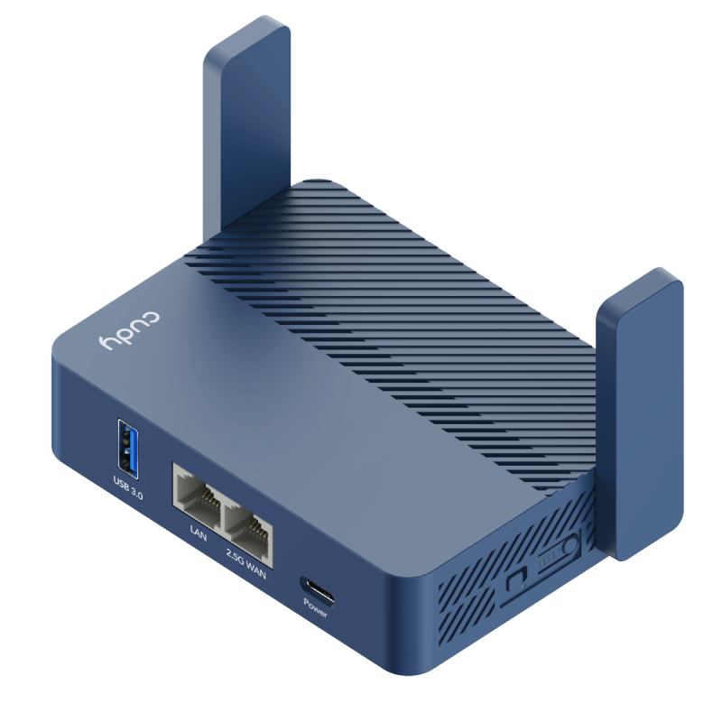 CUDY AX3000 2.5G Wi-Fi 6 Router with USB, Dual-Band, 2.5G WAN+GE LAN, 802.11ax/ac/a/b/g/n, 2402Mbps at 5GHz + 574Mbps at 2.4GHz, 1 USB3.0, MU-MIMO, DDNS, Zerotier/Wireguard/OpenVPN/IPSec/L2TP/PPTP VPN, Zerotier, DNS over Cloudflare/Google/Quad9, IPv6, Seamless Roaming, WPA3,Cudy Mesh, Cudy APP
