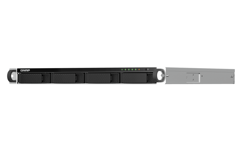 NAS QNAP 464U 4-Bay, CPU Intel Celeron N5105/N5095 4-core/4-thread Processor, RAM 8GB RAM onboard (not expandable), 2.5"/3.5" SATA 6Gbps HDD (neincluse), LAN: 2 x 2.5GbE (2.5G/1G/100M/10M), USB3.2 Gen1: 2, 1U, single PSU (not upgradeable to RP), garantie 3 ani