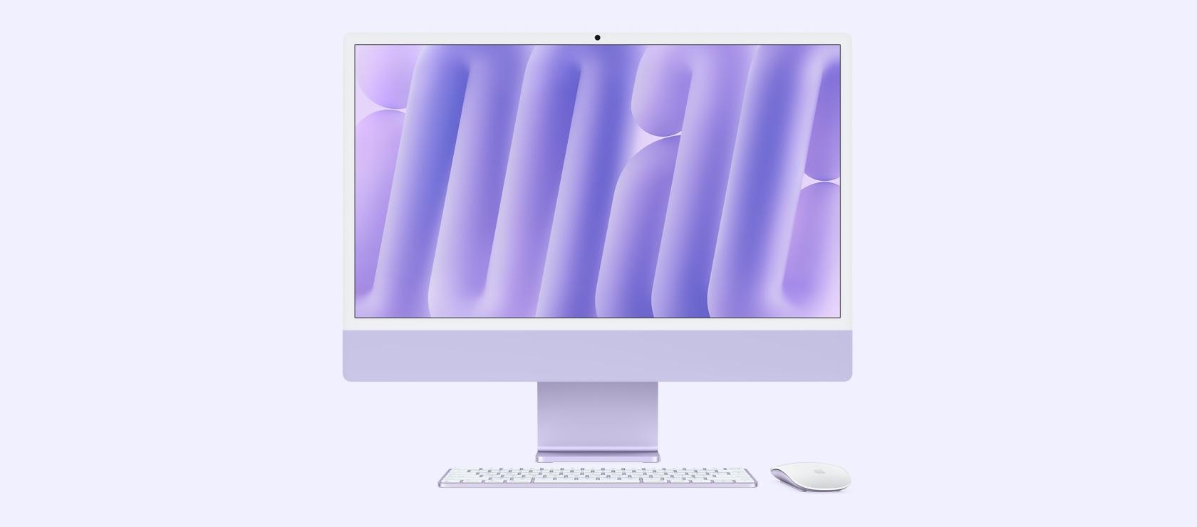 Apple iMAC 24" Retina 4.5k/ Apple M4 (CPU 8-core, GPU 8-core, Neural Engine16-core)/16GB/512GB - Purple - INT KB (2024)